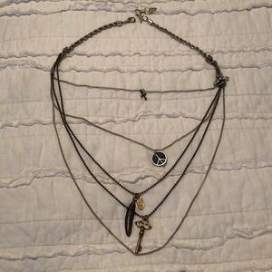 Lucky brand Peace & Love Layered Necklace